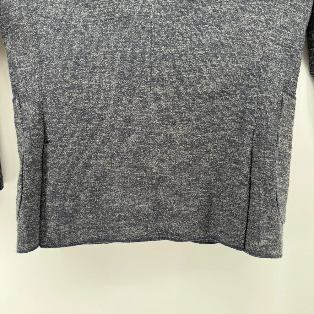 1 Like No Other Knit Blazer S/38 Gray Marled Two-Button Patch Pocket Cotton Wool